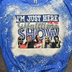🏈 I’m just here for the halftime show bleached tee 🏈